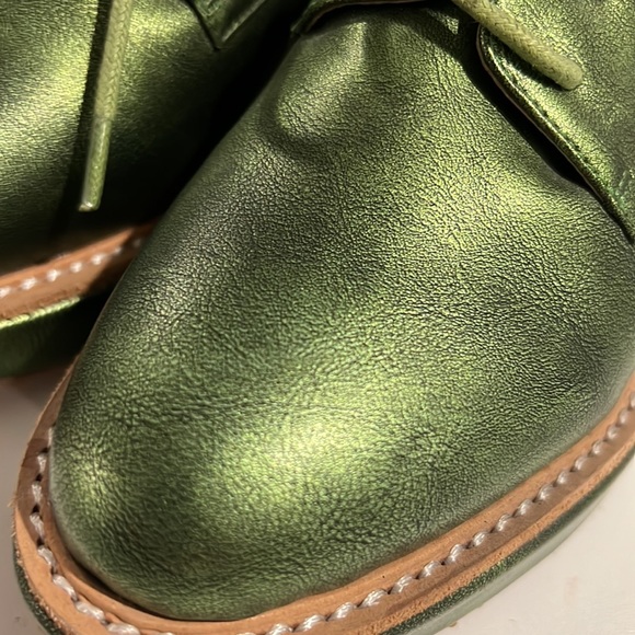 Antelope metallic green leather lace up platform shoes - Picture 7 of 9